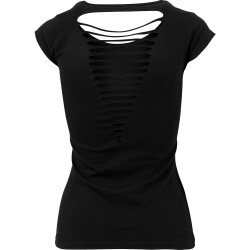 T-shirt damski z odkrytymi plecami