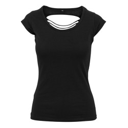 T-shirt damski z odkrytymi plecami