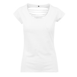 T-shirt damski z odkrytymi plecami