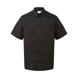 Studded Front Short Sleeve Chef´s Jacket