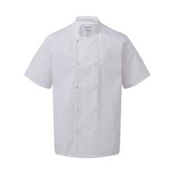 Studded Front Short Sleeve Chef´s Jacket