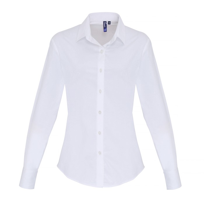 Women´s Stretch Fit Poplin Long Sleeve Cotton Shirt