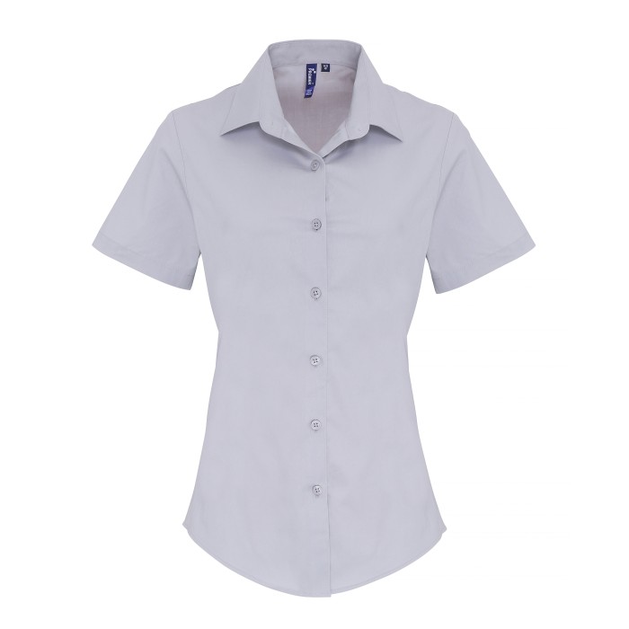 Women´s Stretch Fit Poplin Short Sleeve Cotton Shirt