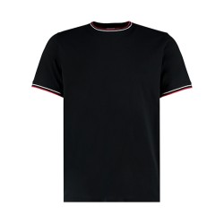 Modny T-shirt z kontrastowymi kołnierzykami