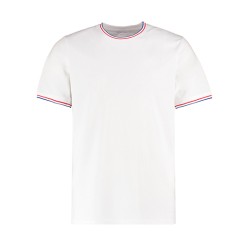 Modny T-shirt z kontrastowymi kołnierzykami