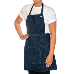 Utility Apron Bib Washed Denim