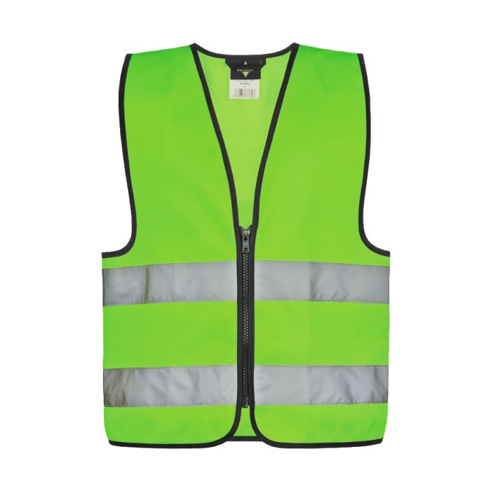 Kids´ Hi-Vis Safety Vest With Front Zipper Aalborg