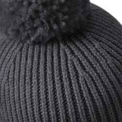 Engineered Knit Ribbed Pom Pom Beanie
