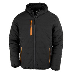 Recycled Black Compass Padded Winter Jacket