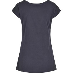 Damski T-shirt z szerokim dekoltem