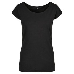 Damski T-shirt z szerokim dekoltem