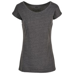 Damski T-shirt z szerokim dekoltem
