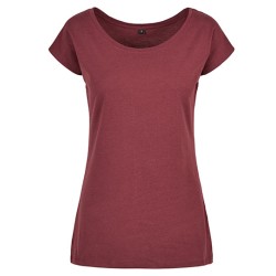 Damski T-shirt z szerokim dekoltem