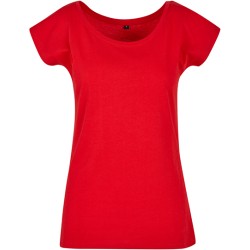 Damski T-shirt z szerokim dekoltem