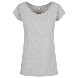 Damski T-shirt z szerokim dekoltem