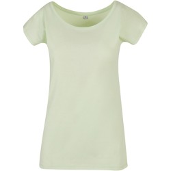 Damski T-shirt z szerokim dekoltem