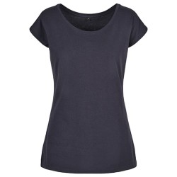 Damski T-shirt z szerokim dekoltem