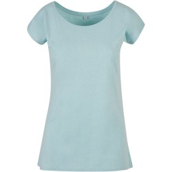 Damski T-shirt z szerokim dekoltem