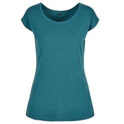 Damski T-shirt z szerokim dekoltem