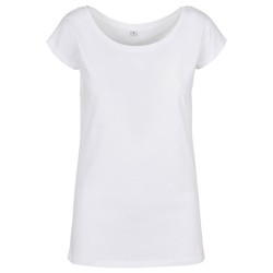 Damski T-shirt z szerokim dekoltem
