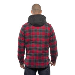 Men´s Flannel Jacket With Sherpa Hoodie