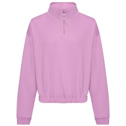 Damski cropowany sweter z ćwierć zamkiem
